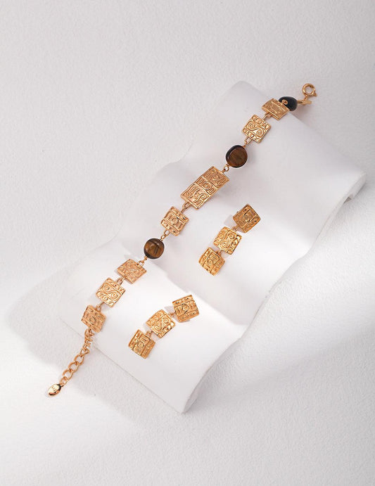 Ancient Symbol Tiger’s Eye Bracelet - Petite Secret Jewellery