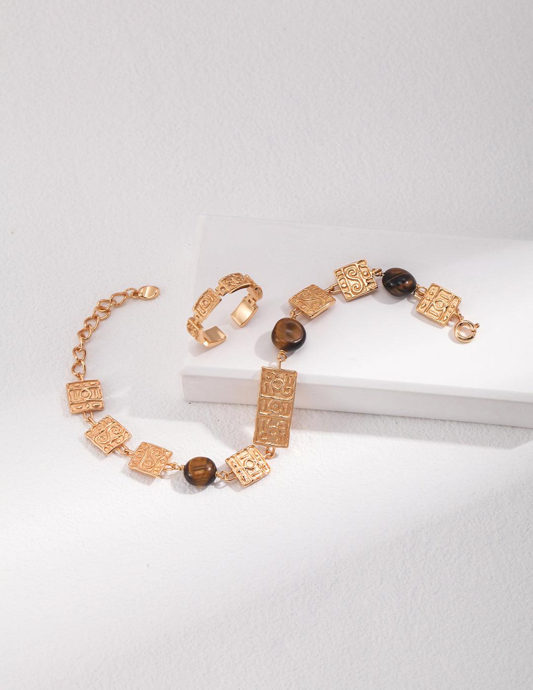 Ancient Symbol Tiger’s Eye Bracelet - Petite Secret Jewellery