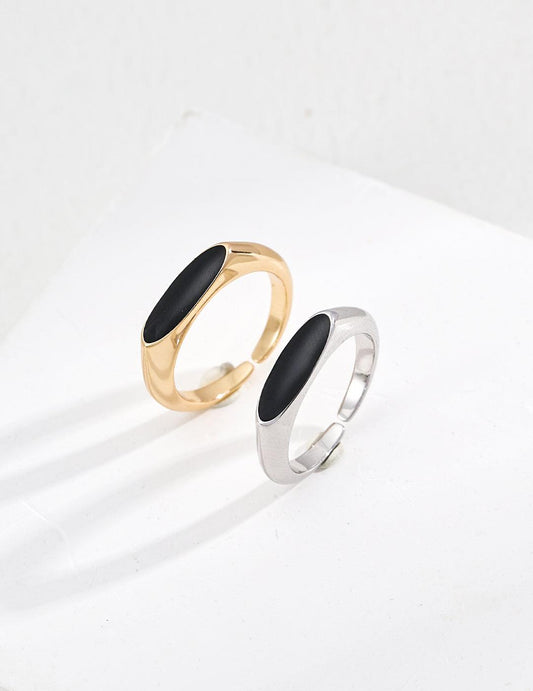 Black Enamel Bold Ring | Petite Secret Jewellery - Petite Secret Jewellery