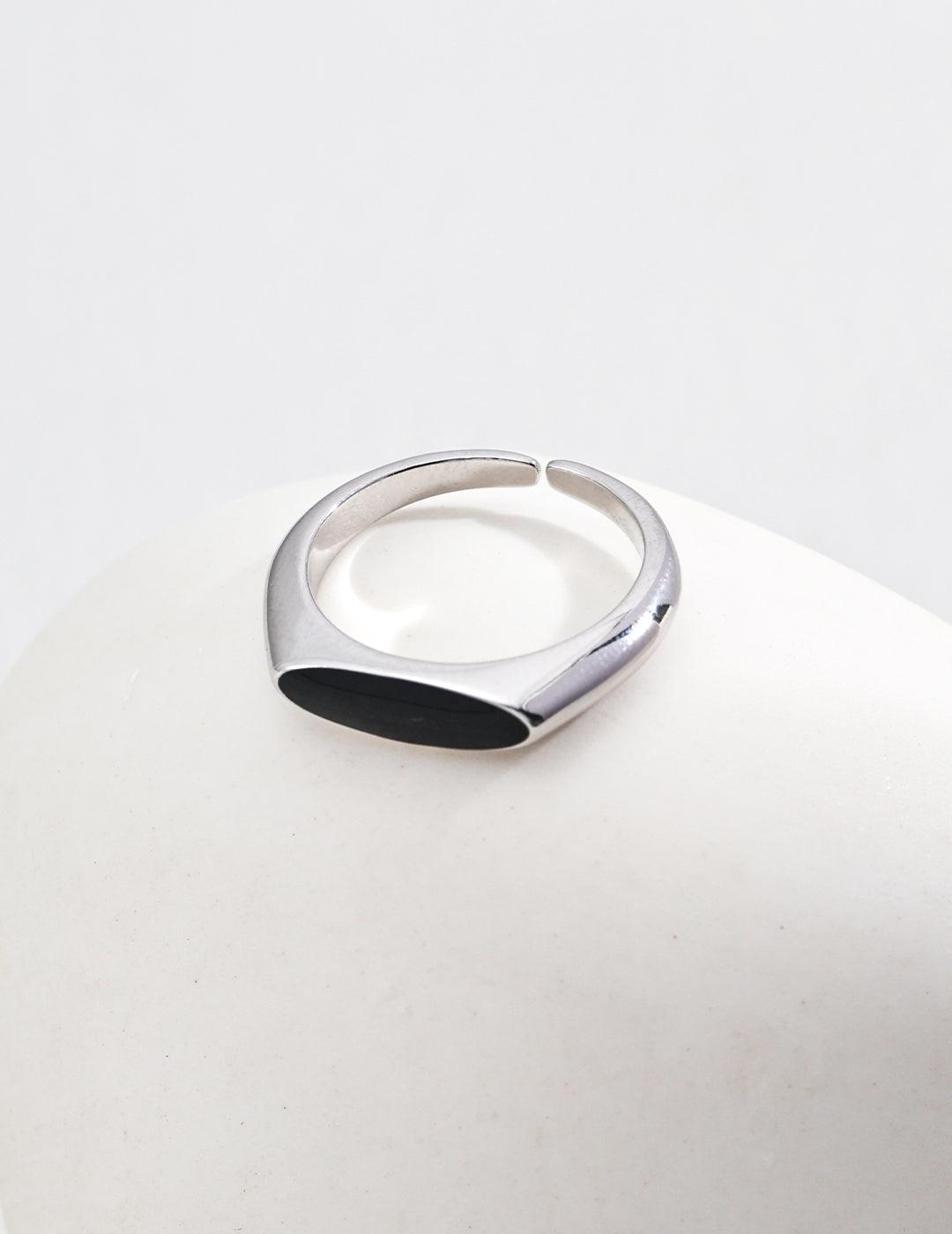 Black Enamel Bold Ring | Petite Secret Jewellery - Petite Secret Jewellery