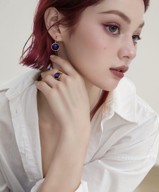 Bold Blue Stone Adjustable Ring - Petite Secret Jewellery