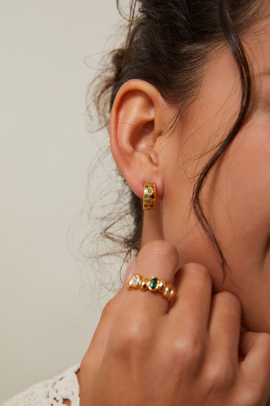 Celestial Hive Hoop Earrings