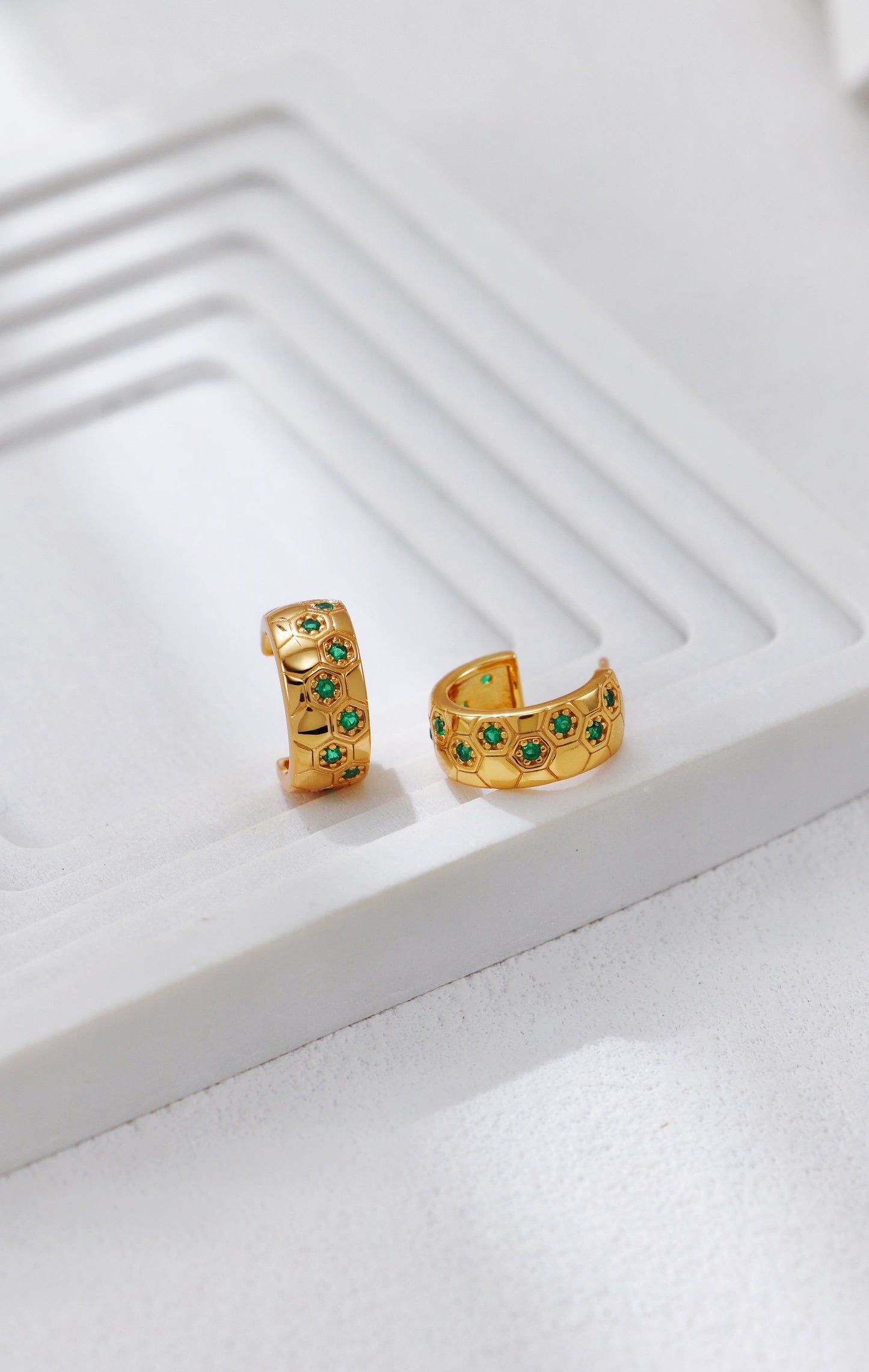 Celestial Hive Hoop Earrings