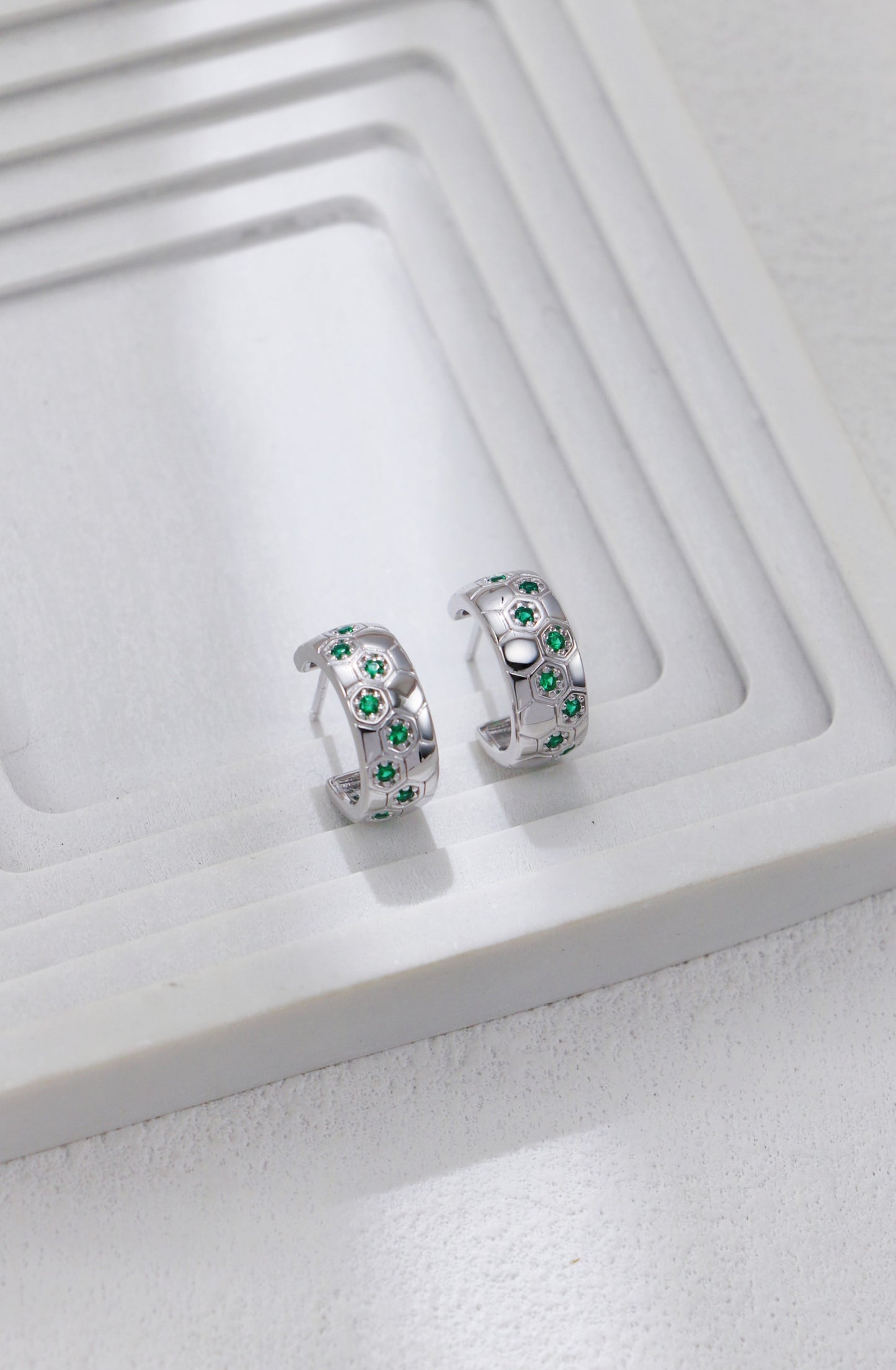 Celestial Hive Hoop Earrings