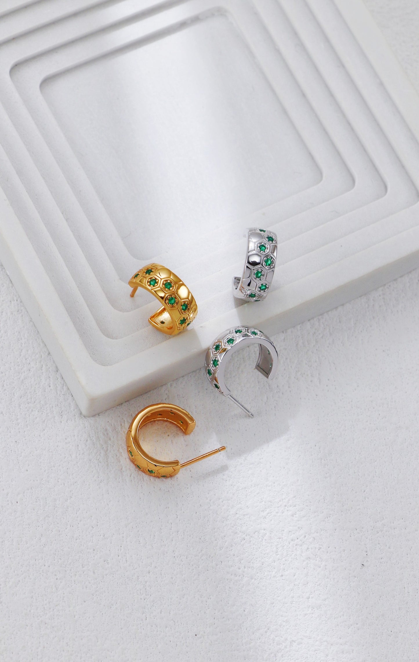 Celestial Hive Hoop Earrings