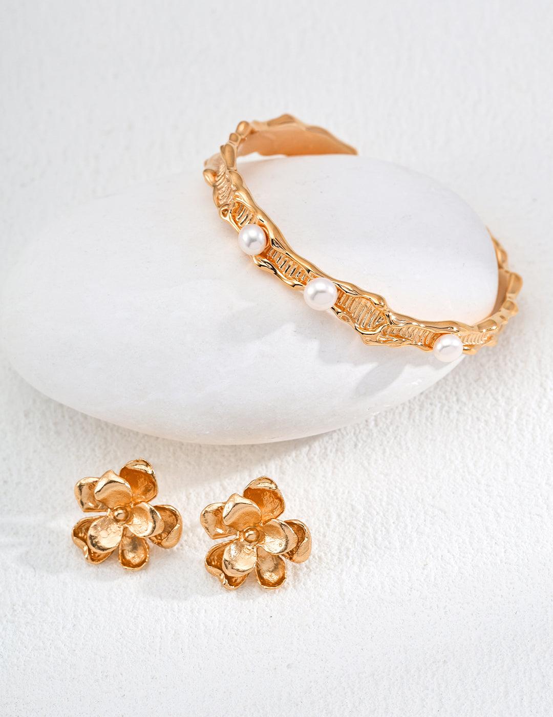 Golden Blossom Earrings - Petite Secret Jewellery