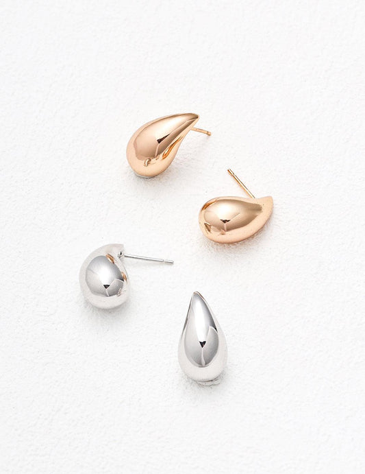 Golden Dewdrop Stud Earrings - Petite Secret Jewellery