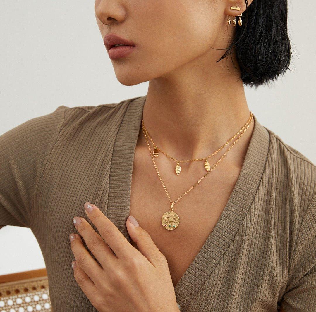 Golden Leaf Charm Necklace - Petite Secret Jewellery