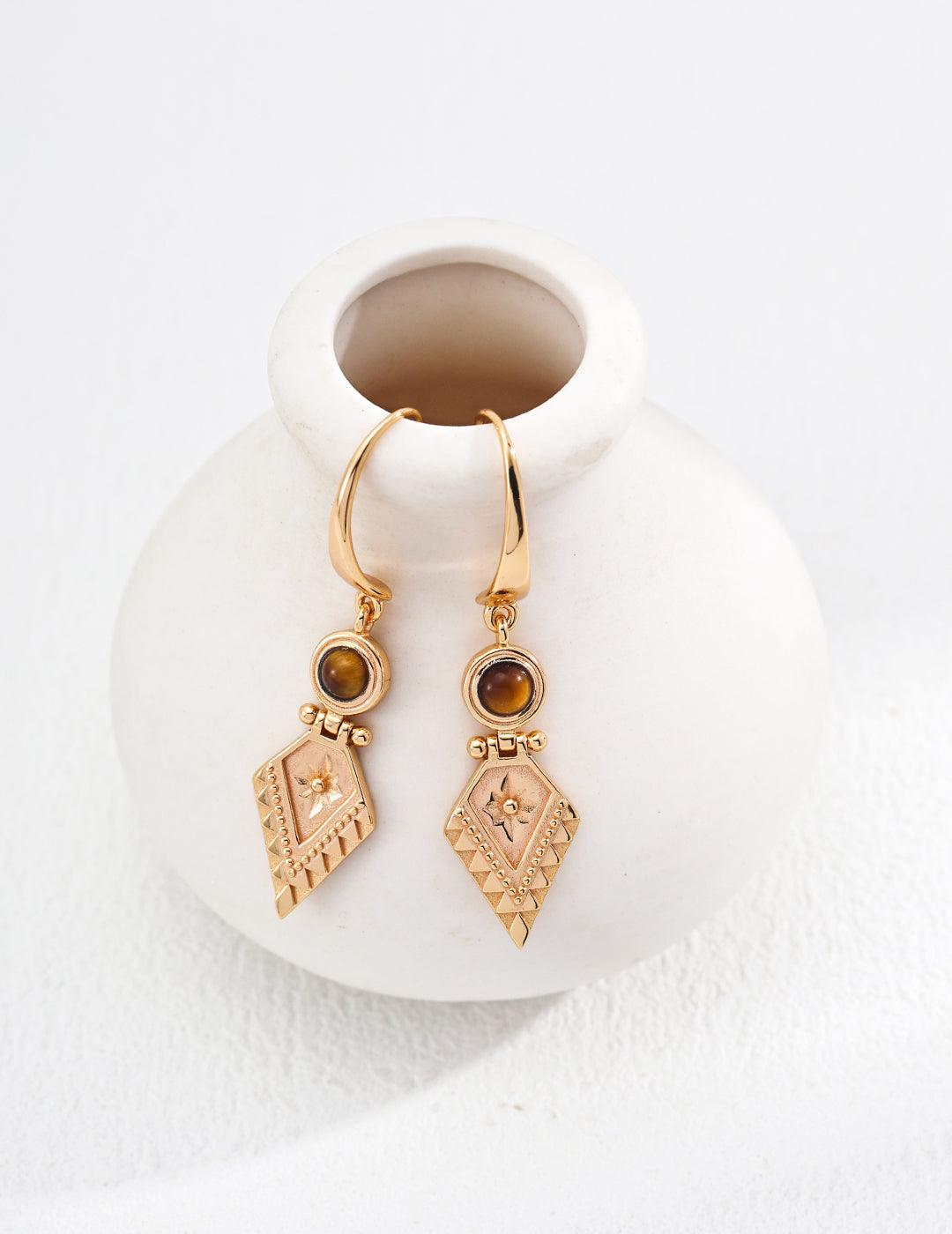 Golden Tiger’s Eye Drop Earrings | Petite Secret Jewellery - Petite Secret Jewellery