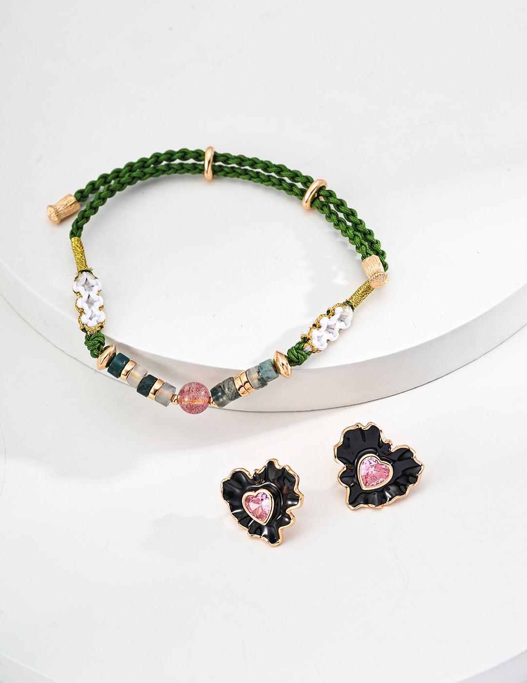 Heart Blossom Enamel Earrings | Petite Secret Jewellery - Petite Secret Jewellery
