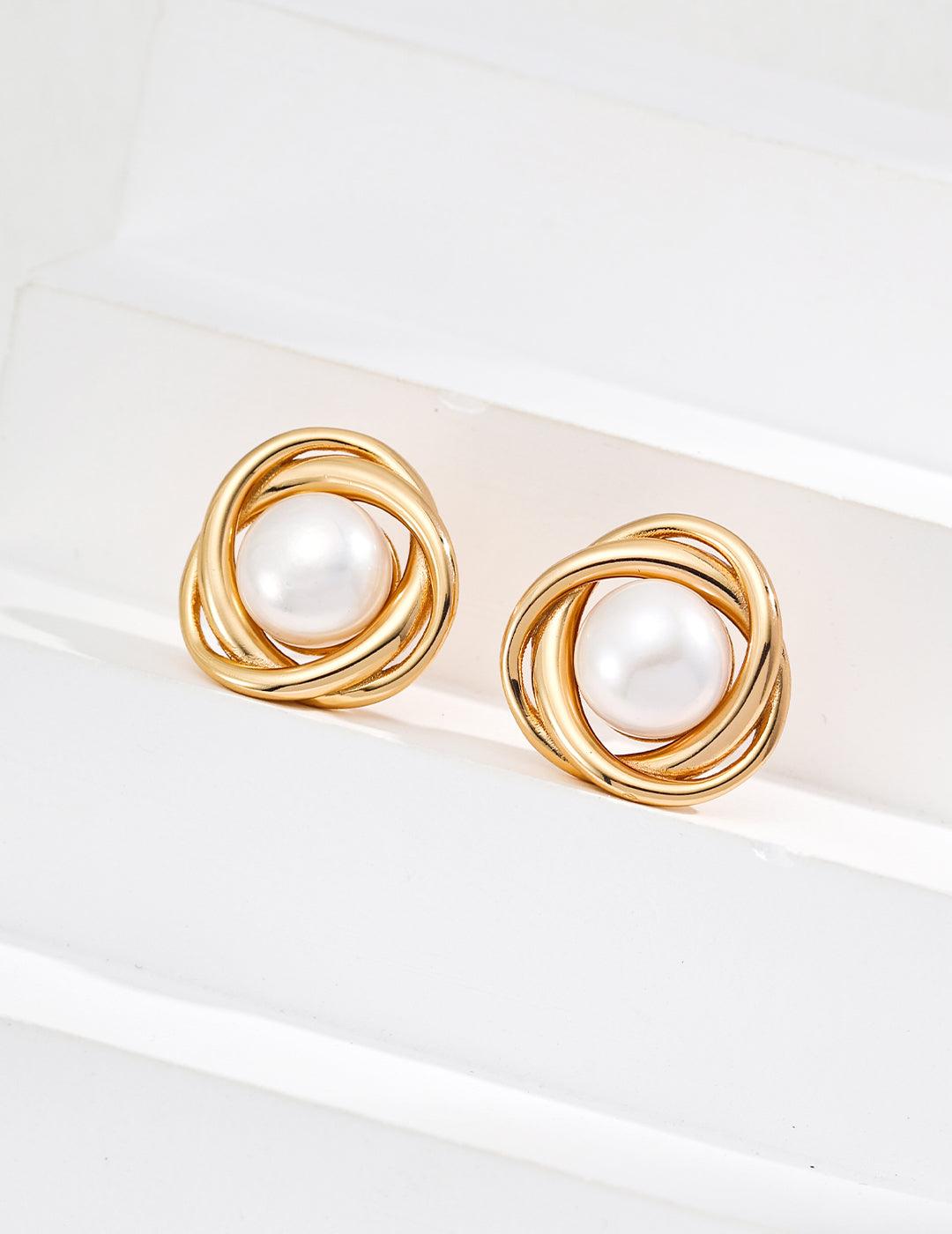 Interwoven Pearl Earrings - Petite Secret Jewellery