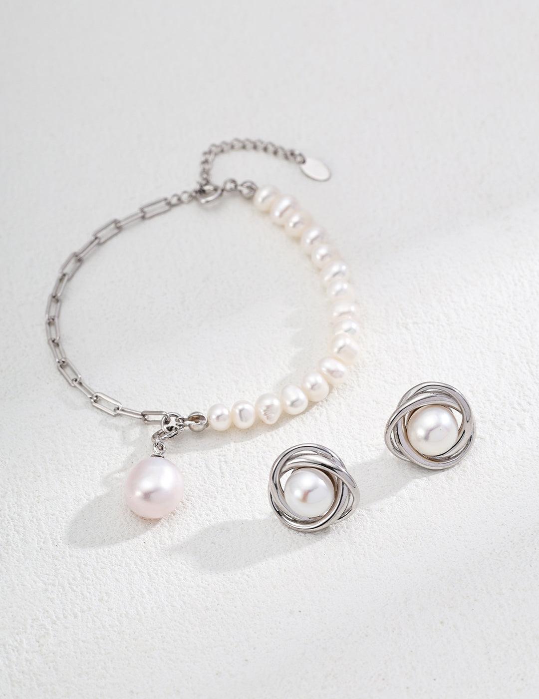 Interwoven Pearl Earrings - Petite Secret Jewellery