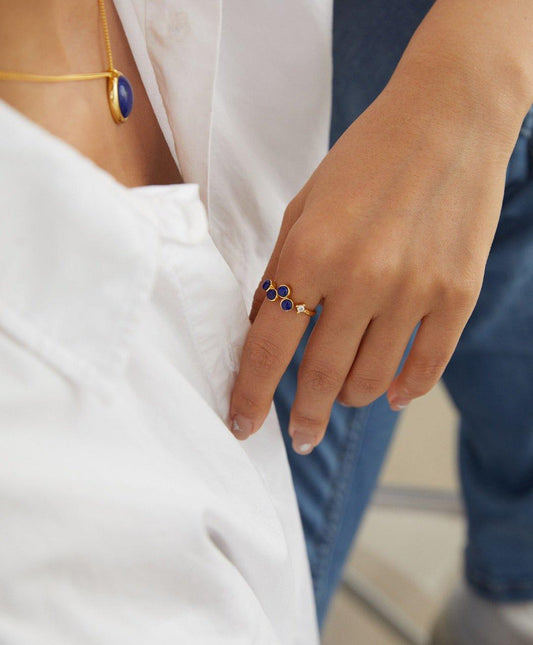 Lapis Lazuli Cluster Ring | Petite Secret Jewellery - Petite Secret Jewellery
