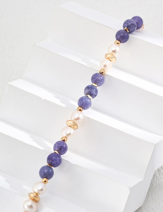 Lavender Stone and Pearl Bracelet - Petite Secret Jewellery