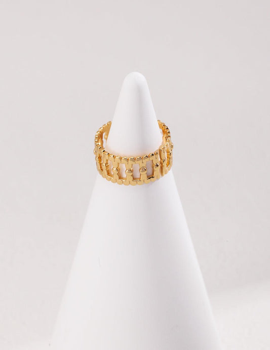 Minimalist elegance - Silver Ring with 18k Gold-plated - Petite Secret Jewellery