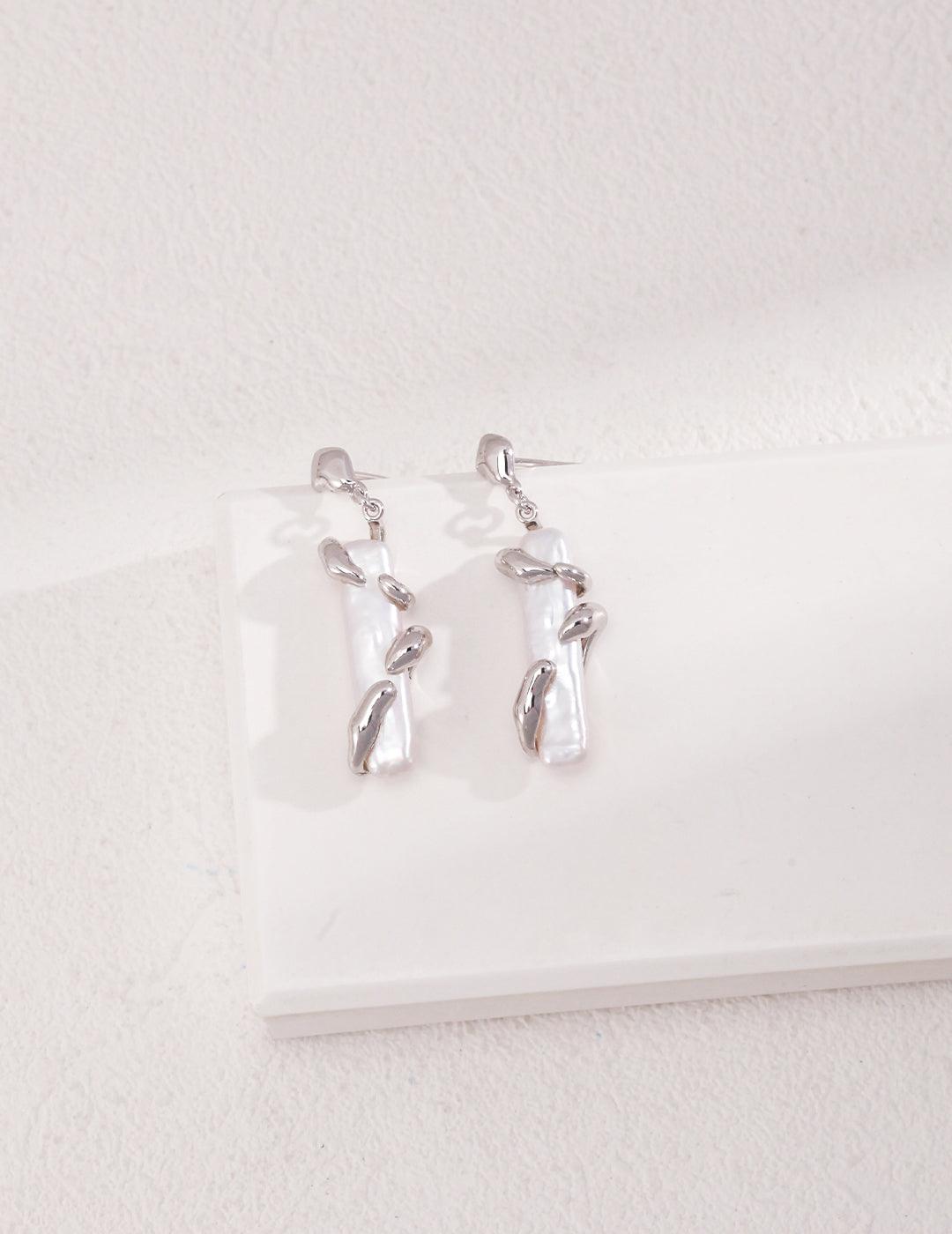 Modern Twist Baroque Pearl Earrings - Petite Secret Jewellery