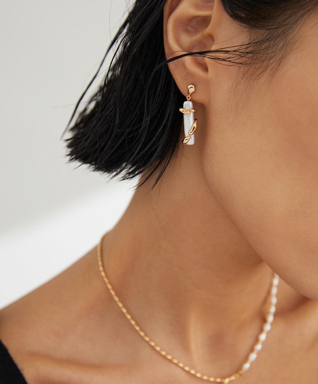 Modern Twist Baroque Pearl Earrings - Petite Secret Jewellery