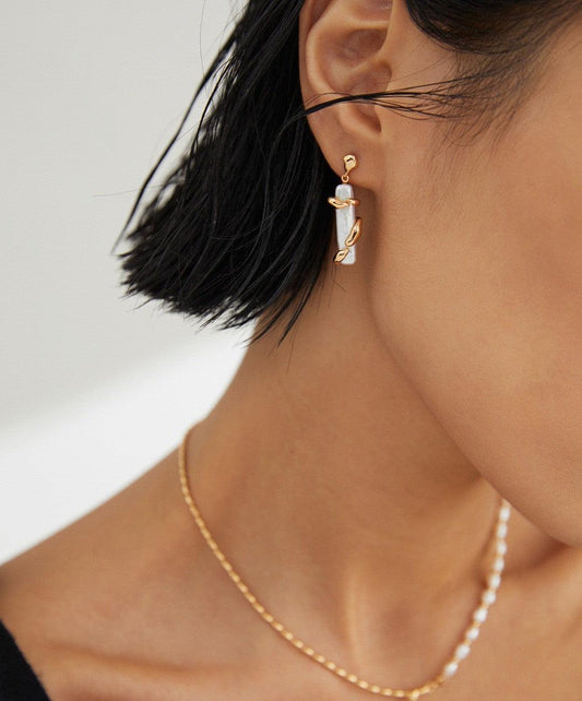 Modern Twist Baroque Pearl Earrings - Petite Secret Jewellery