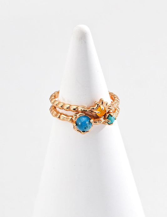 Multicolor Gemstone Adjustable Ring - Petite Secret Jewellery