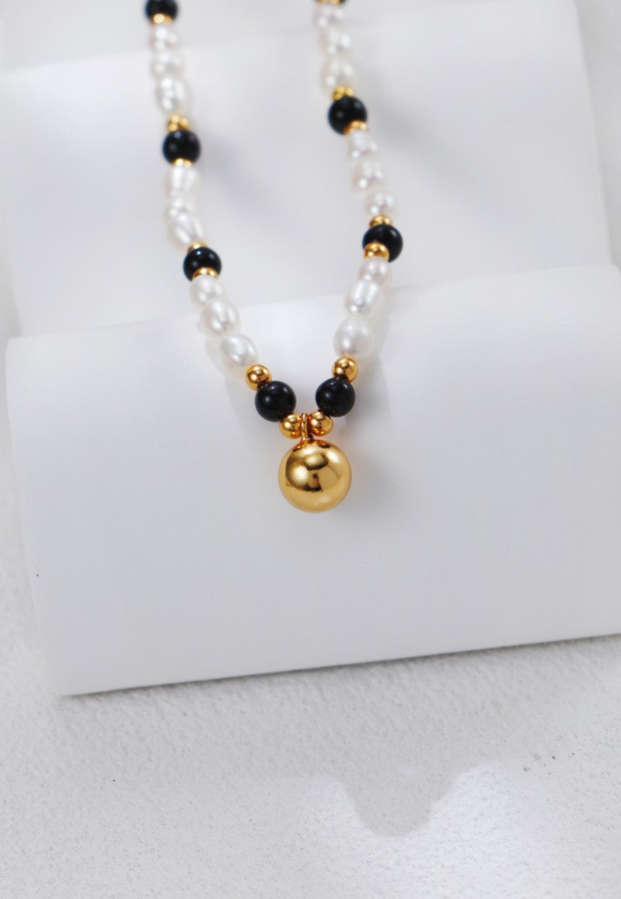 Noir Pearl Harmony Necklace | Petite Secret Jewellery