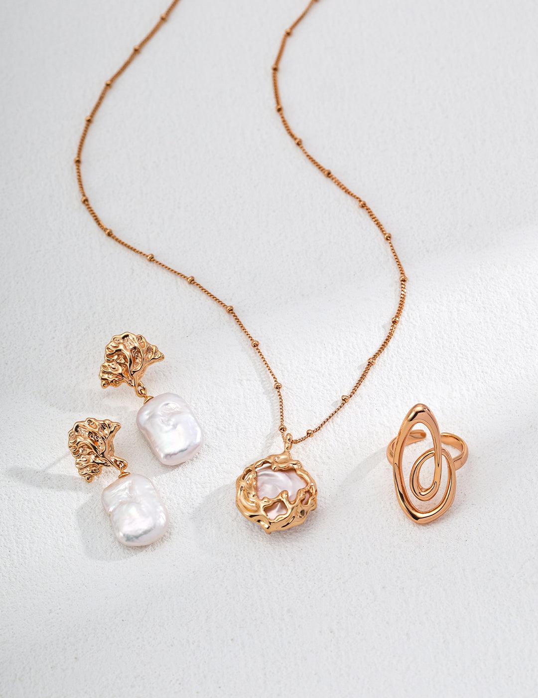 Oceanic Elegance Baroque Pearl Earrings - Petite Secret Jewellery