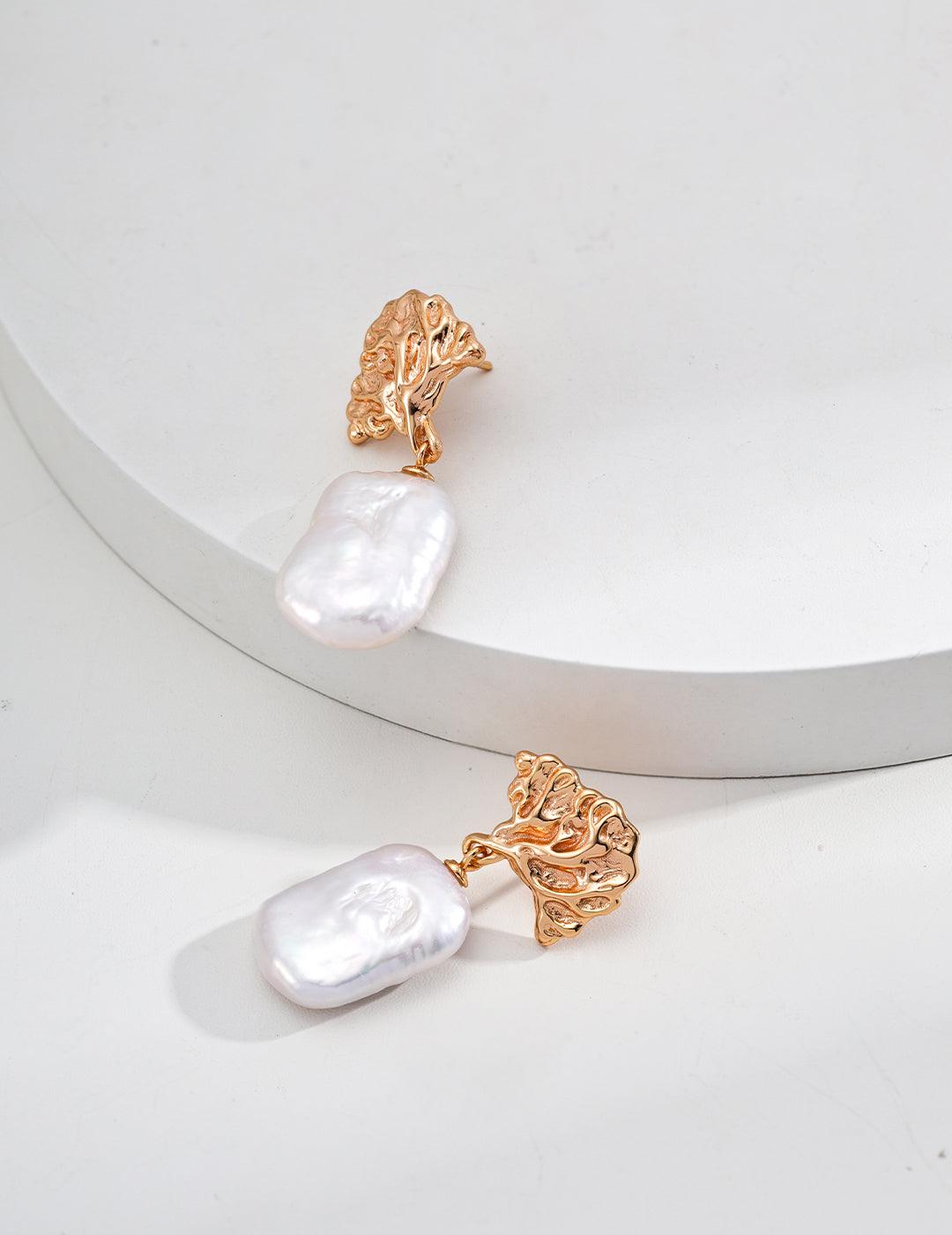Oceanic Elegance Baroque Pearl Earrings - Petite Secret Jewellery