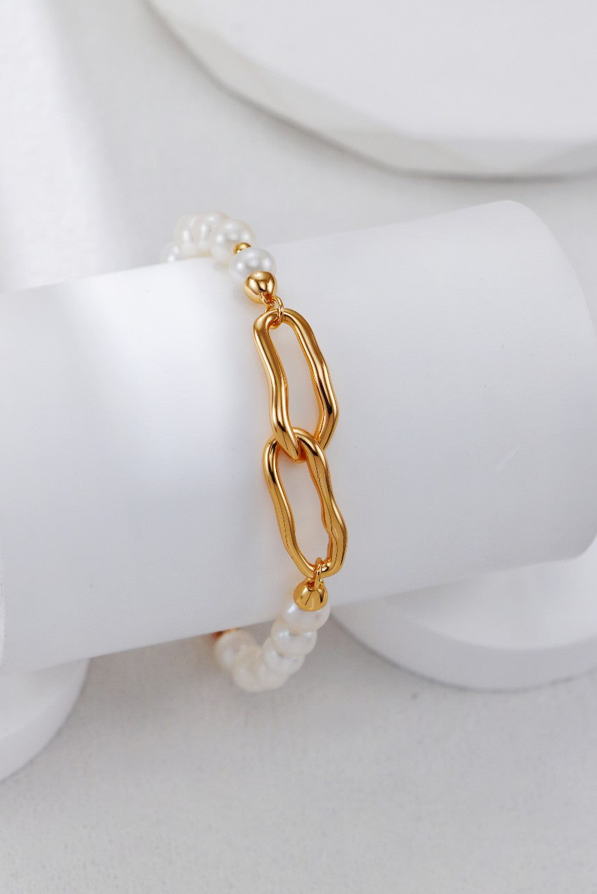 Ripple Link Pearl Bracelet