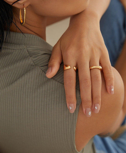 Sleek Silver/Gold Open Ring - Petite Secret Jewellery