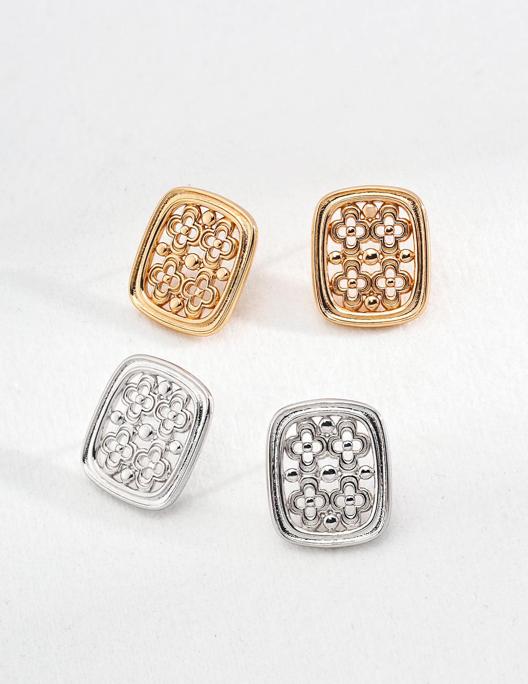 Vintage Bloom Stud Earrings - Petite Secret Jewellery