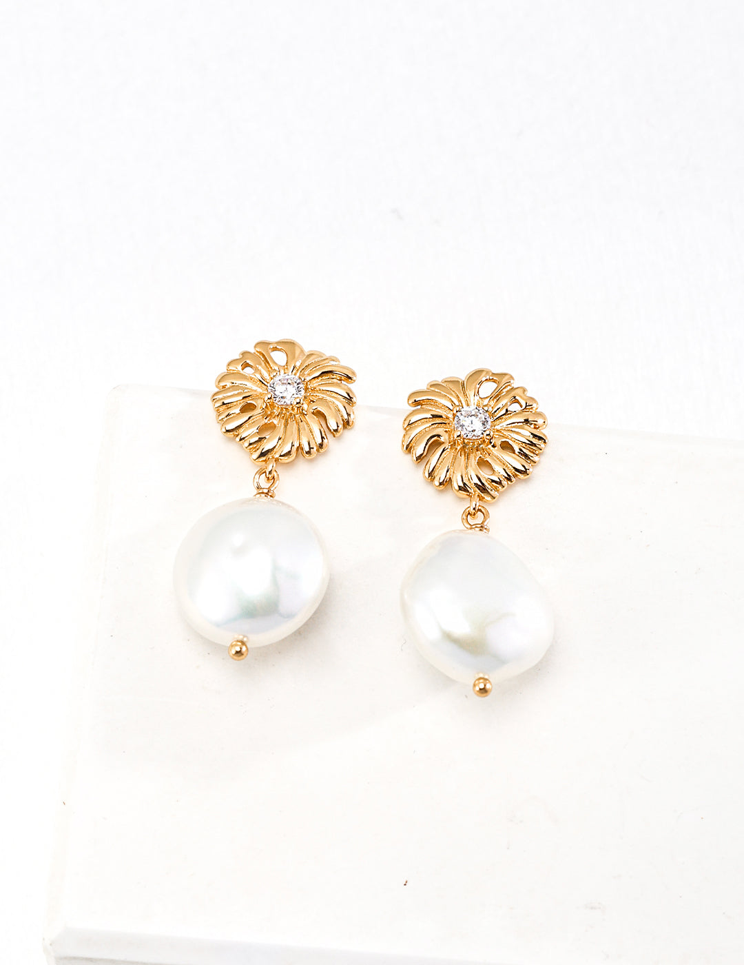 Baroque Pearl Sunburst Earrings - Petite Secret Jewellery