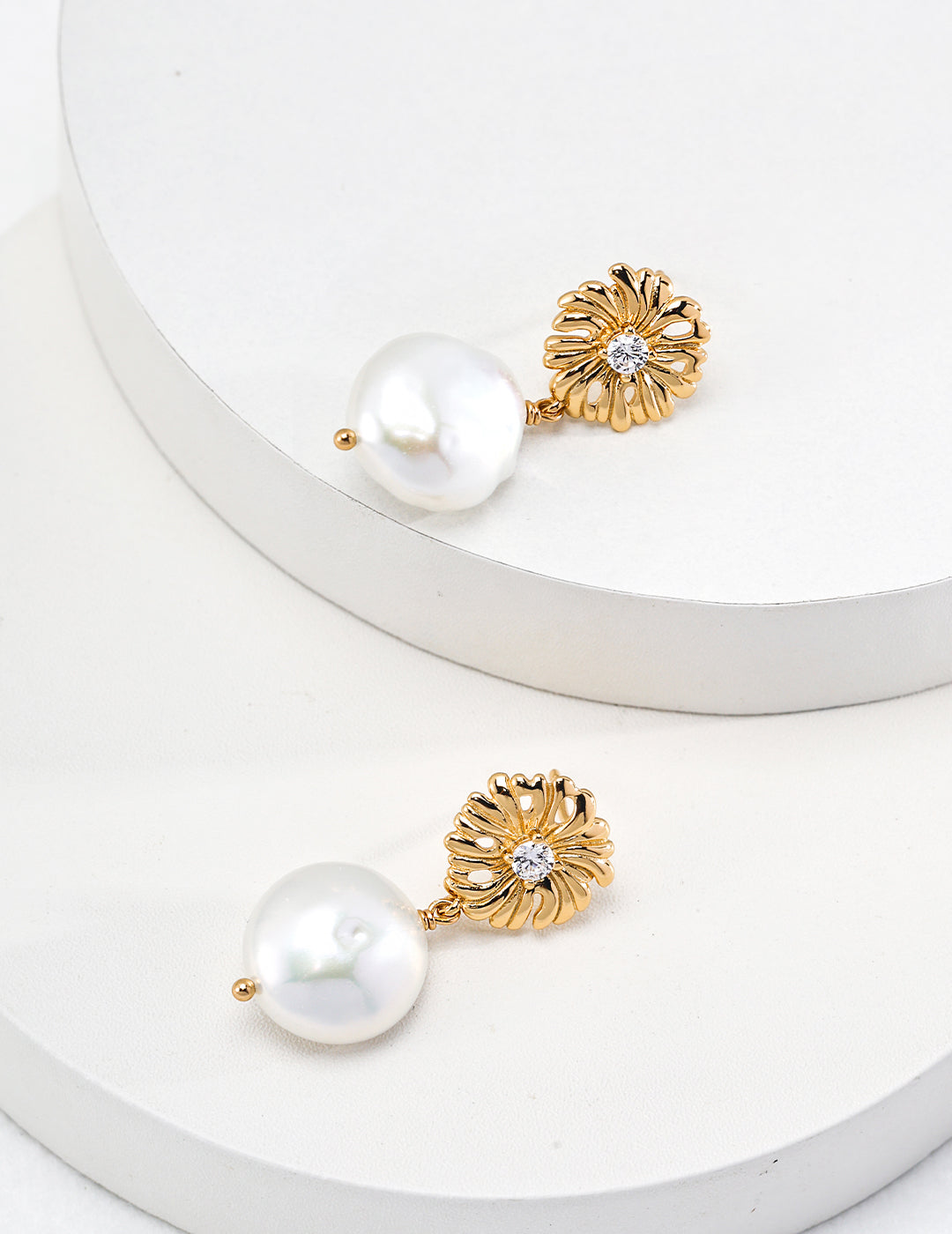 Baroque Pearl Sunburst Earrings - Petite Secret Jewellery