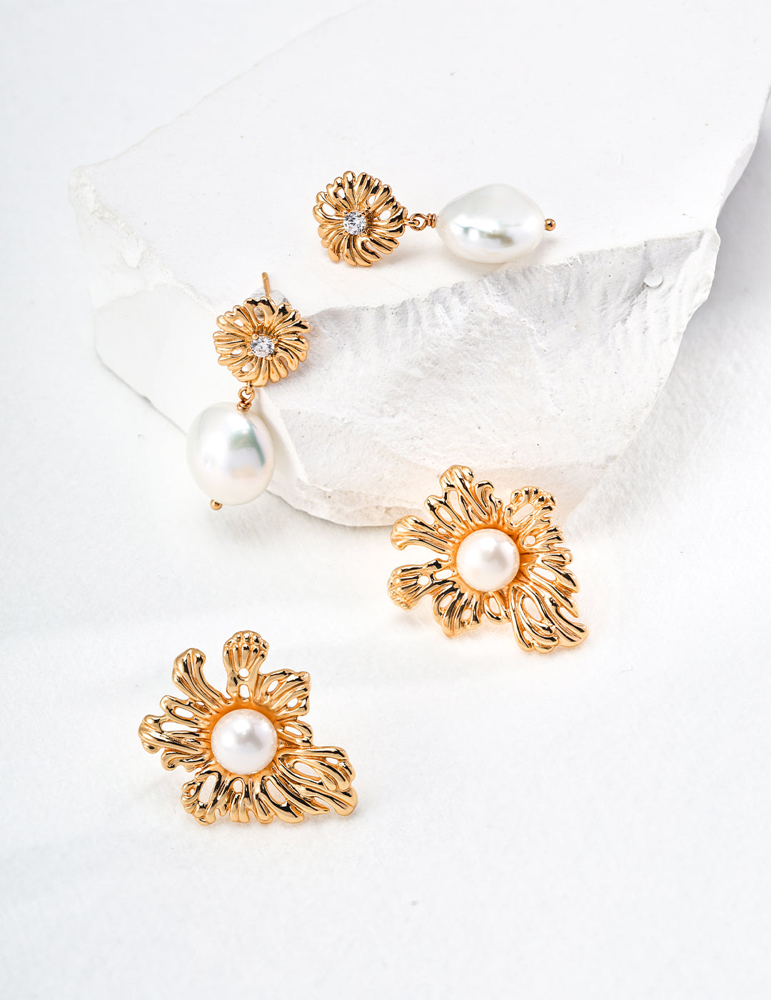 Baroque Pearl Sunburst Earrings - Petite Secret Jewellery