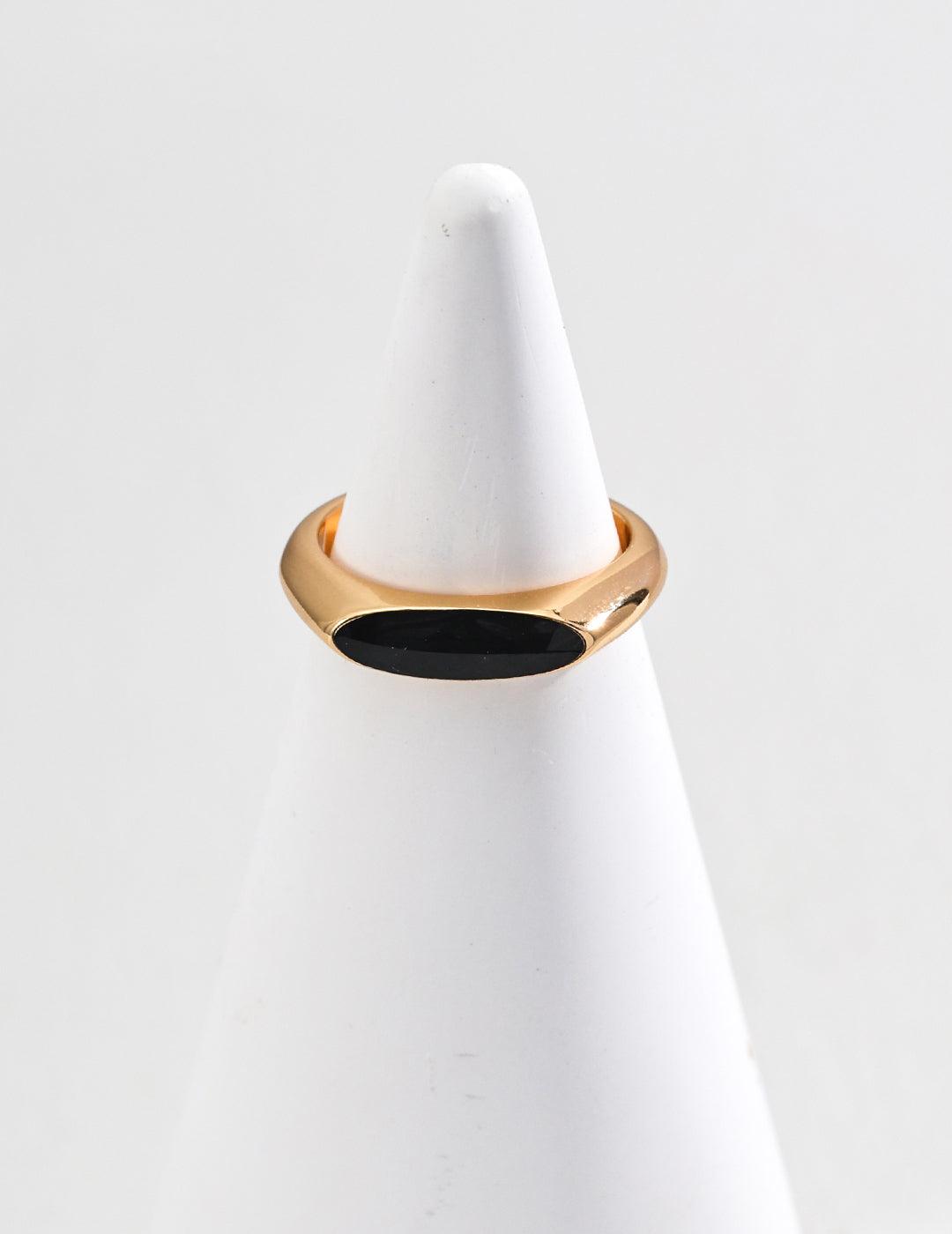 Black Enamel Bold Ring | Petite Secret Jewellery - Petite Secret Jewellery