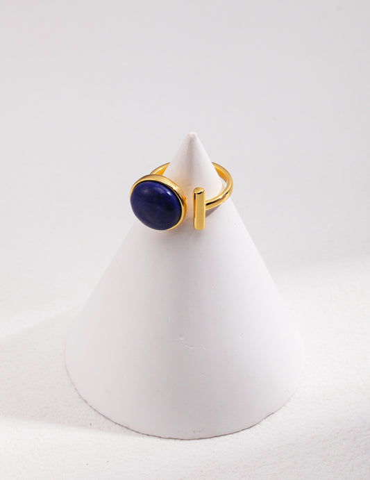 Bold Blue Stone Adjustable Ring - Petite Secret Jewellery