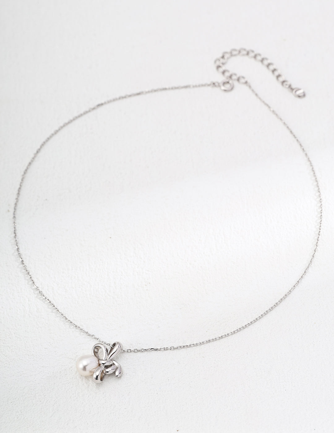 Bow Charm Pearl Necklace - Petite Secret Jewellery