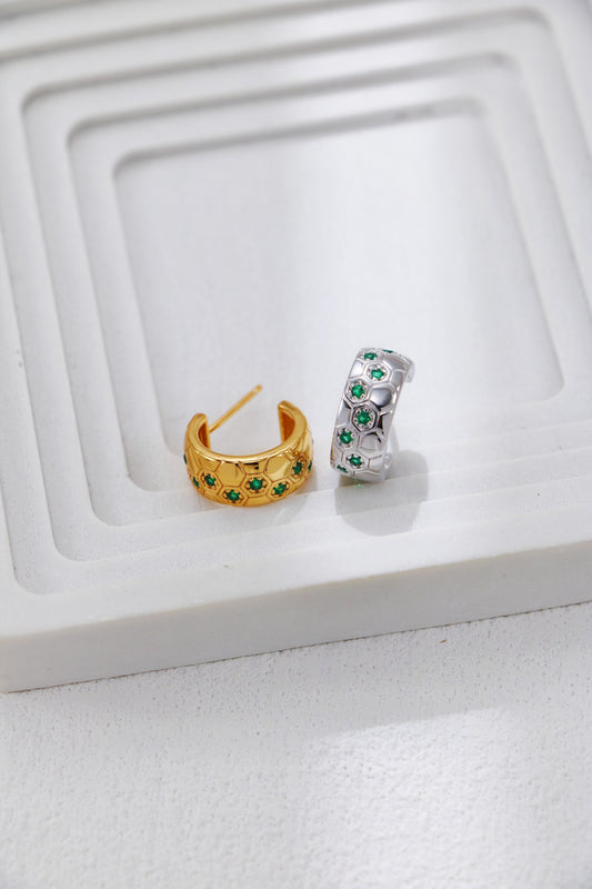 Celestial Hive Hoop Earrings