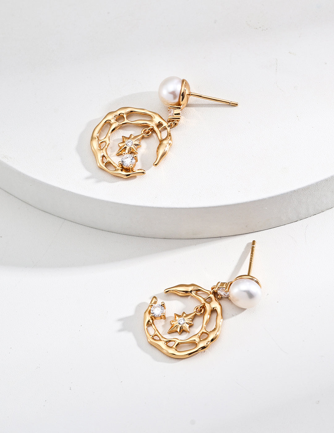 Celestial Pearl Drop Earrings - Petite Secret Jewellery