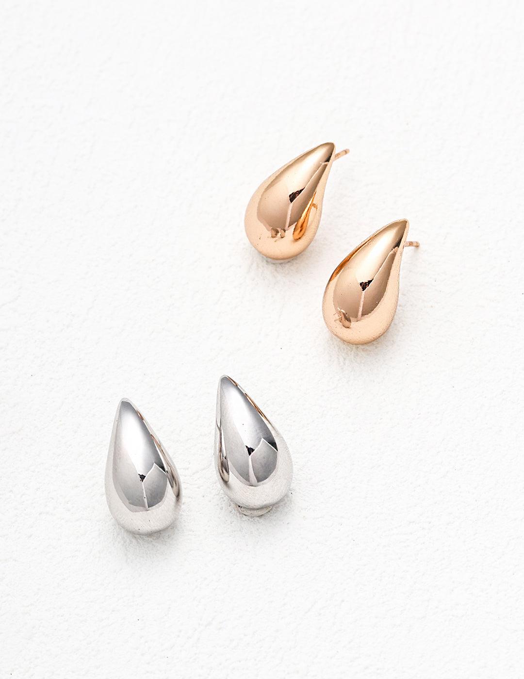 Golden Dewdrop Stud Earrings - Petite Secret Jewellery