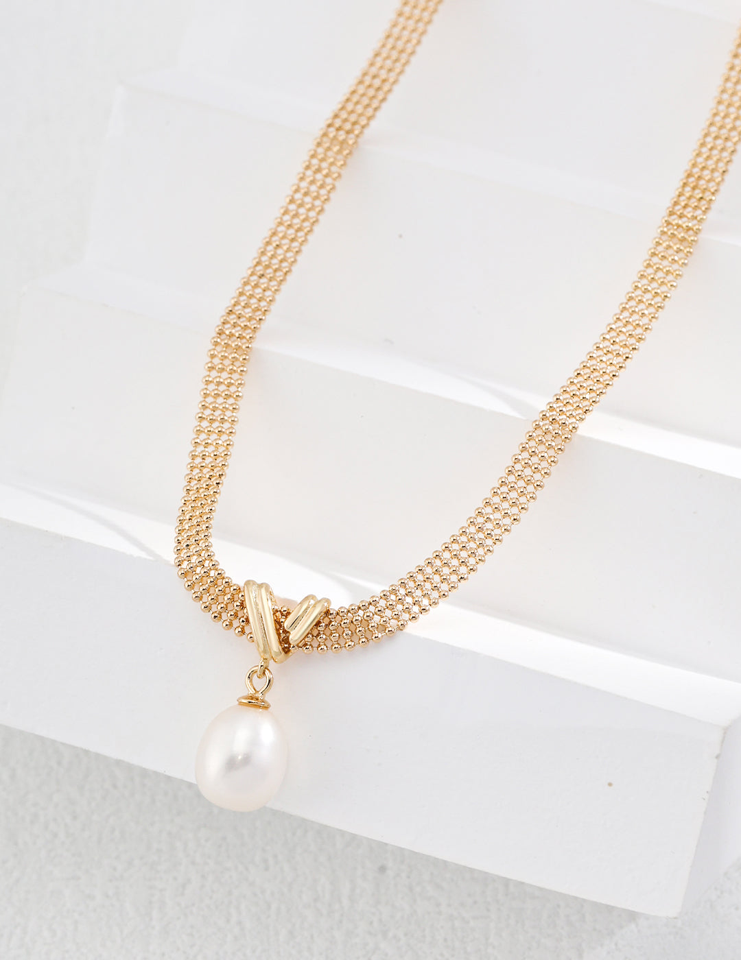 Golden Pearl Choker Necklace - Petite Secret Jewellery