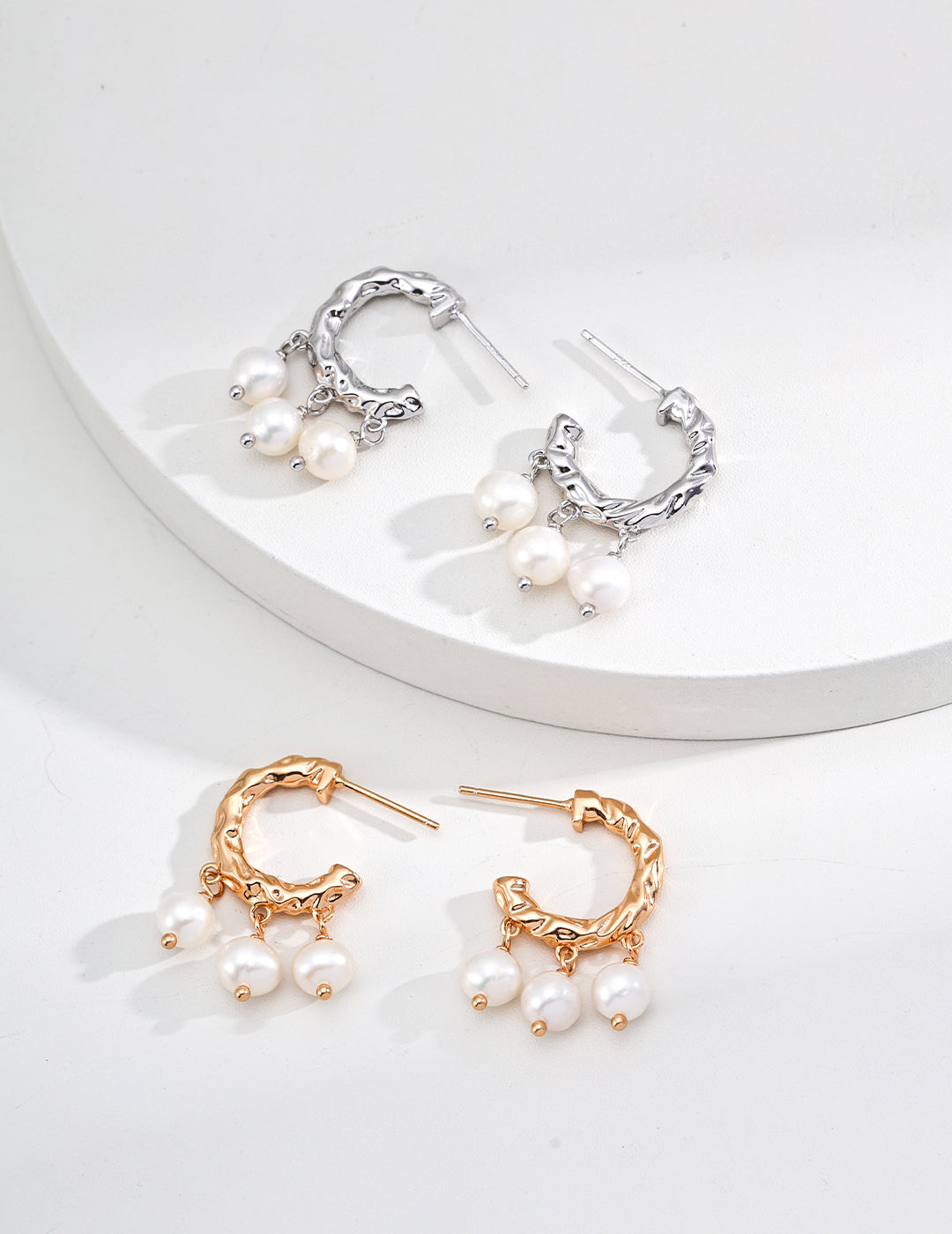 Golden Pearl Drop Hoop Earrings | Petite Secret Jewellery - Petite Secret Jewellery