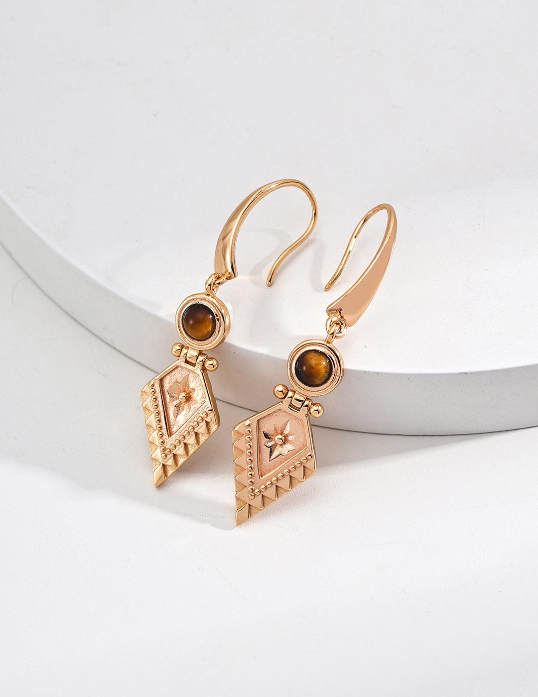 Golden Tiger’s Eye Drop Earrings | Petite Secret Jewellery - Petite Secret Jewellery