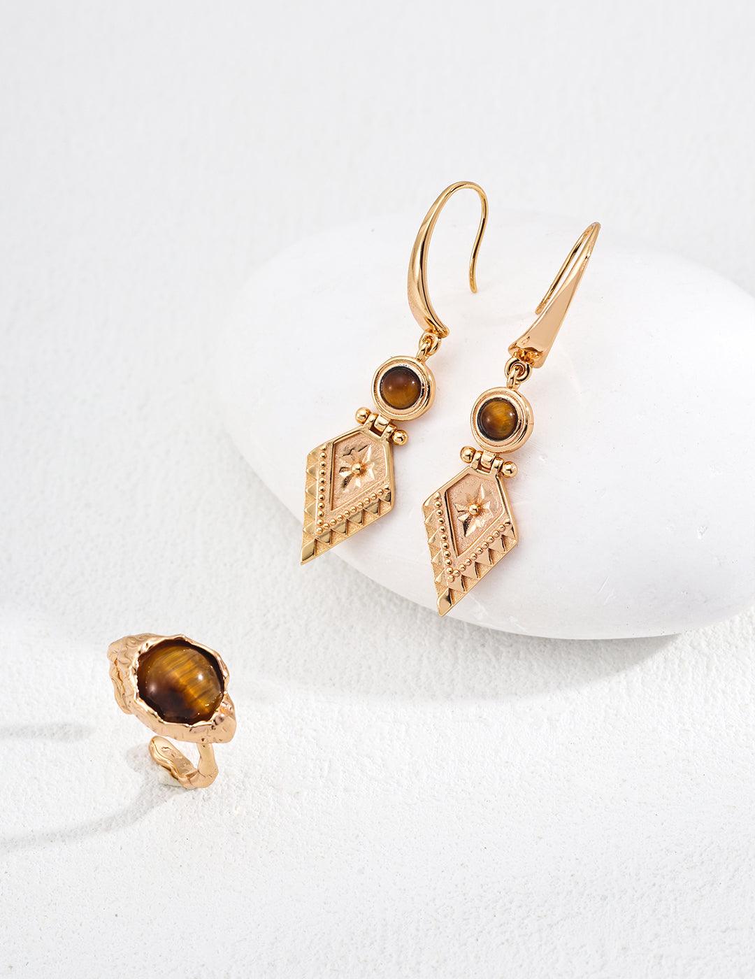 Golden Tiger’s Eye Drop Earrings | Petite Secret Jewellery - Petite Secret Jewellery