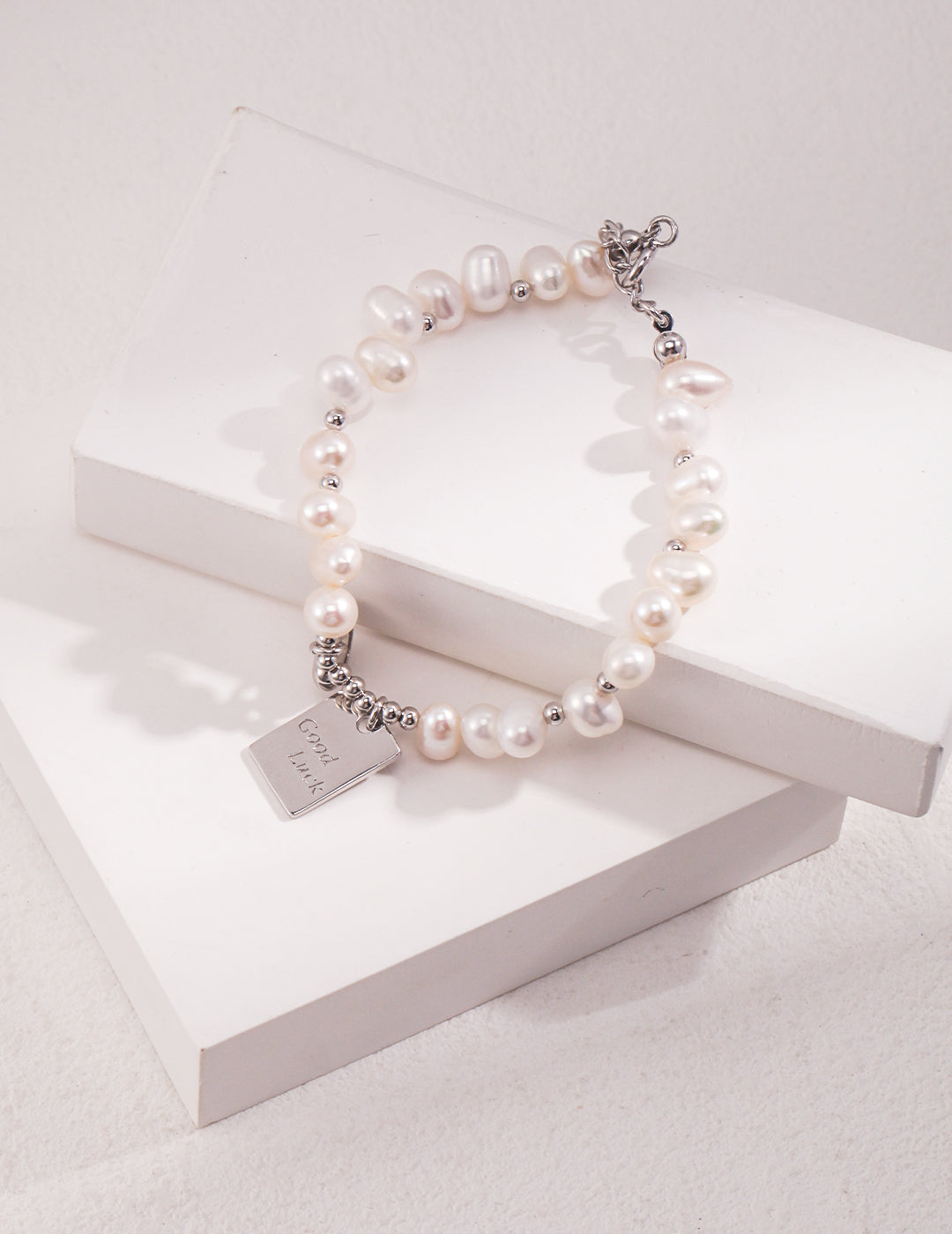 Lucky Freshwater Pearl Charm Bracelet - Petite Secret Jewellery