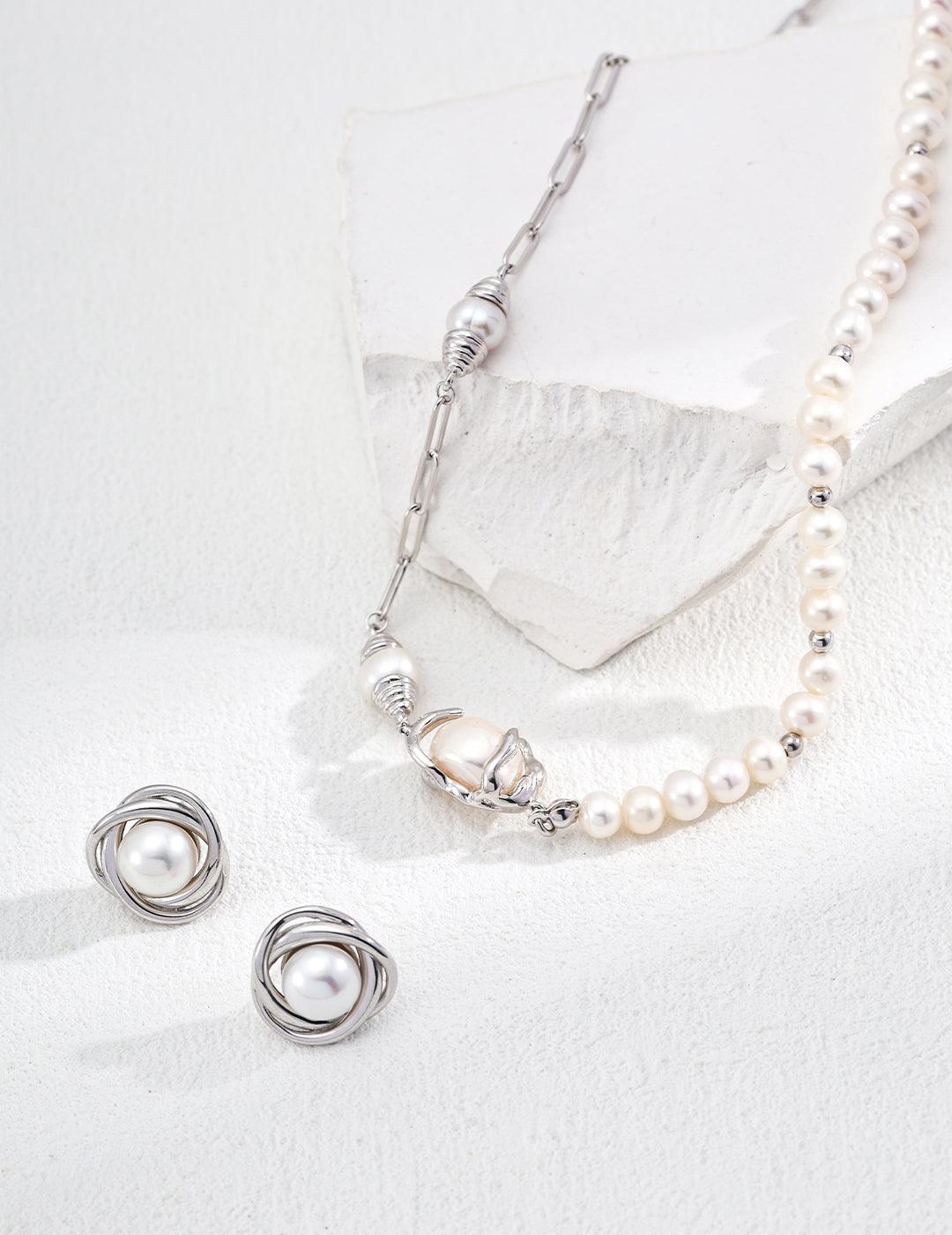 Interwoven Pearl Earrings - Petite Secret Jewellery