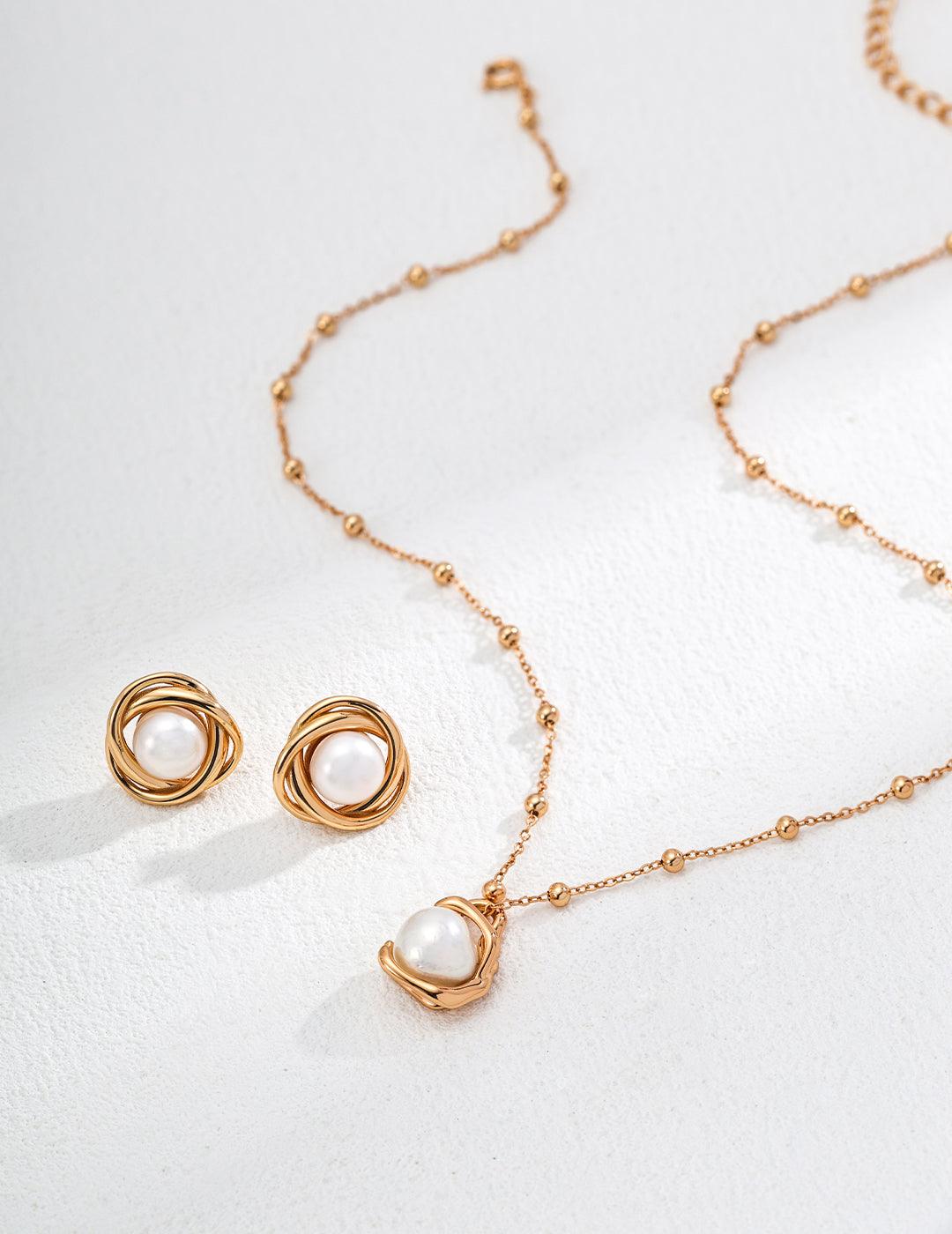 Interwoven Pearl Earrings - Petite Secret Jewellery