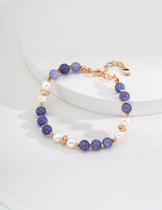 Lavender Stone and Pearl Bracelet - Petite Secret Jewellery