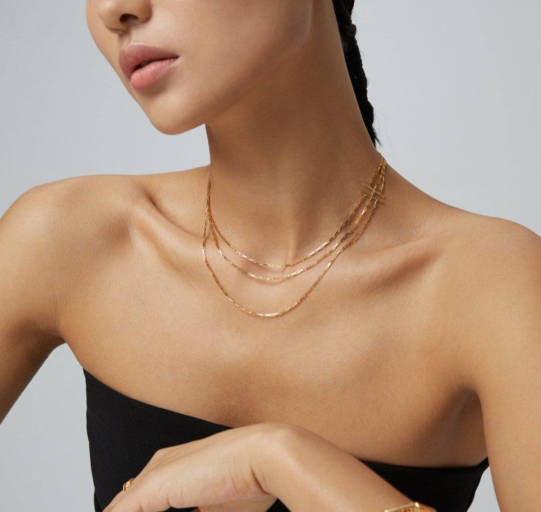 Layered Gold Chain Necklace - Petite Secret Jewellery
