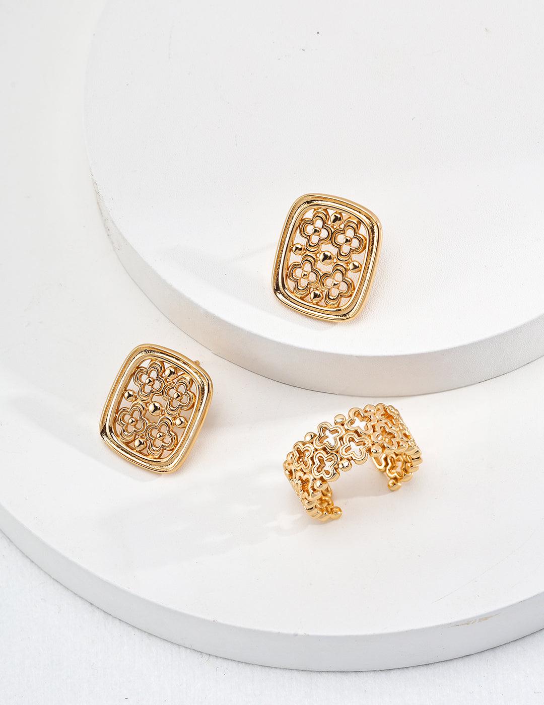 Lucky Clover Open Ring - Petite Secret Jewellery