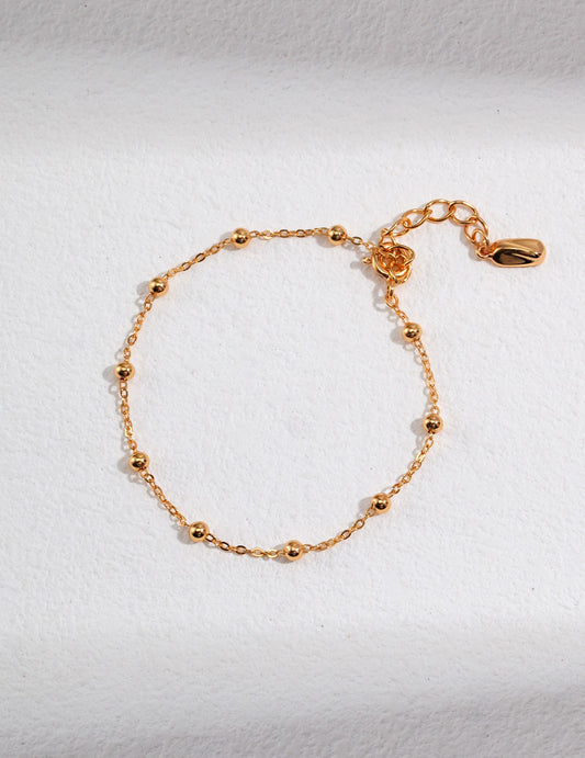 Minimalist Gold Bead Chain Bracelet - Petite Secret Jewellery