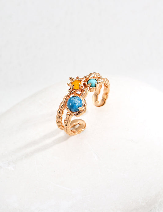 Multicolor Gemstone Adjustable Ring - Petite Secret Jewellery